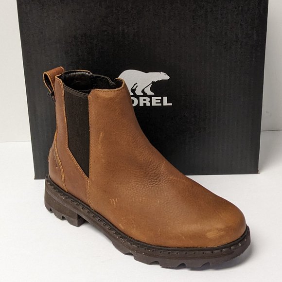 Sorel Shoes Sorel Lennox Chelsea Waterproof Boots Tan Leather